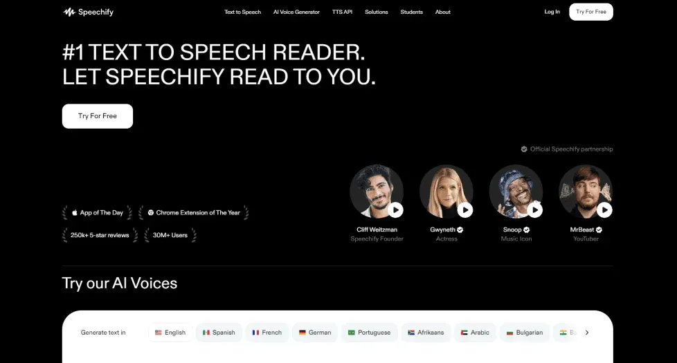 2. Speechify