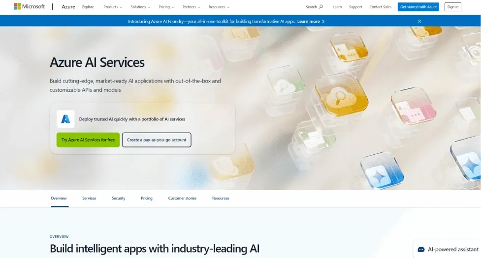 3. Microsoft Azure Cognitive Services