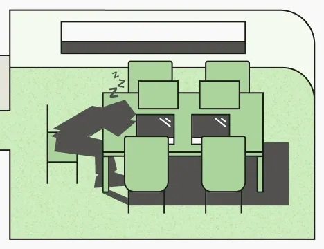 Back office operations scene illustration
