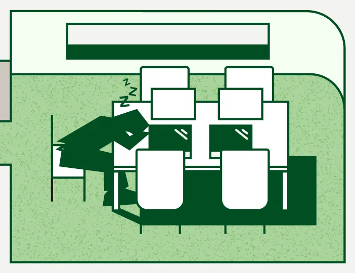 Back office operations scene illustration