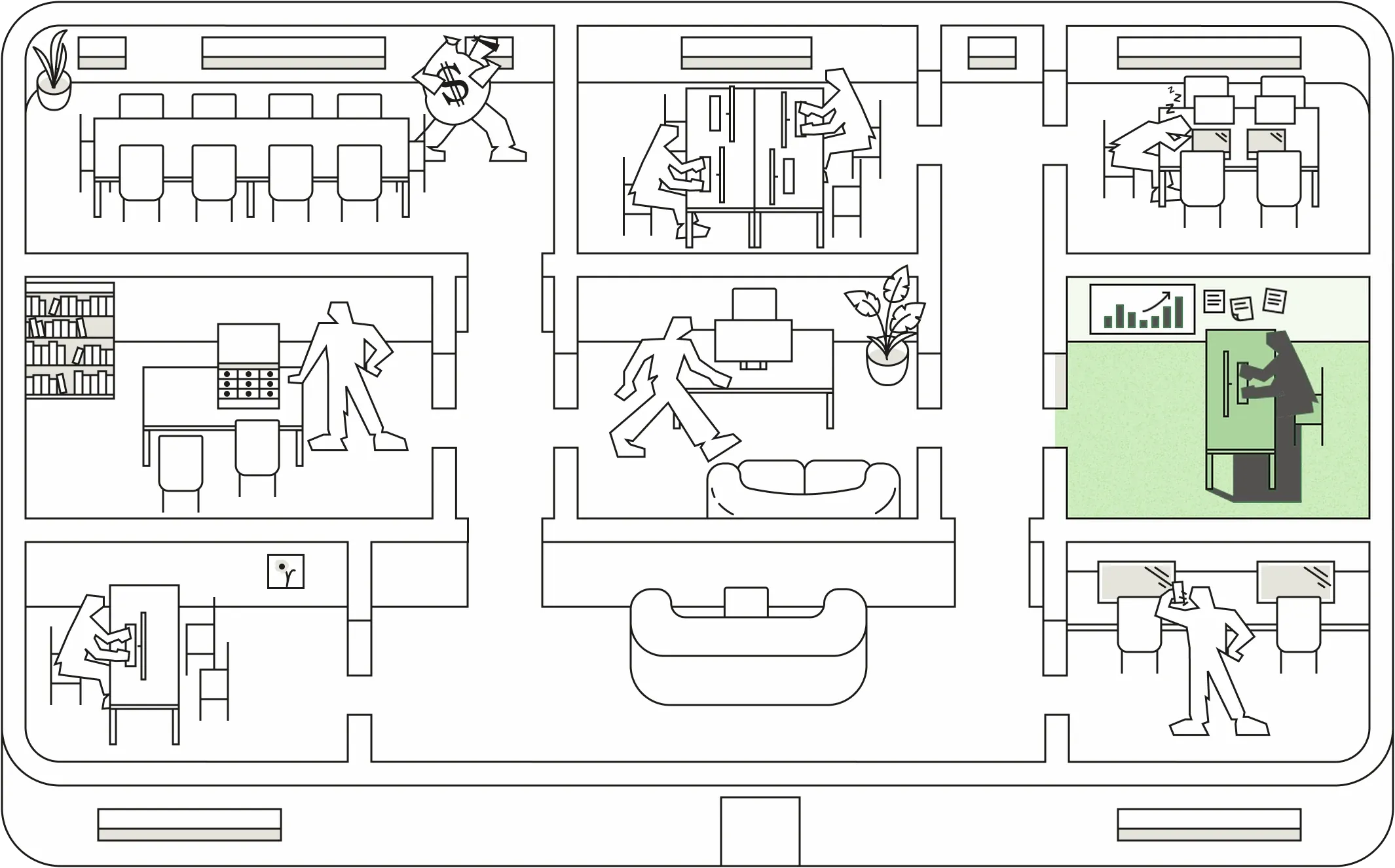 Collections room highlighted on the floor plan