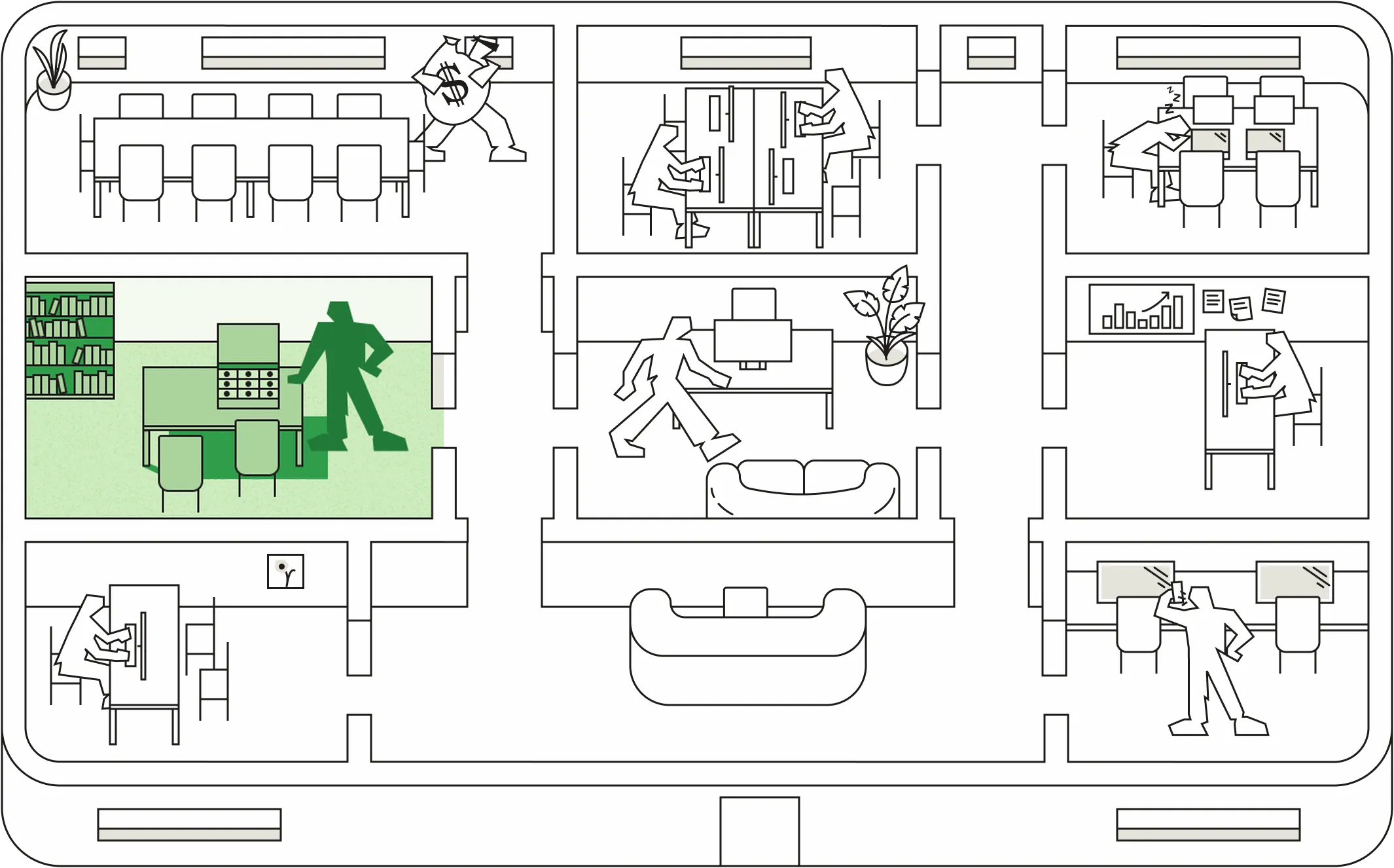 Loan assistance room highlighted on the floor plan