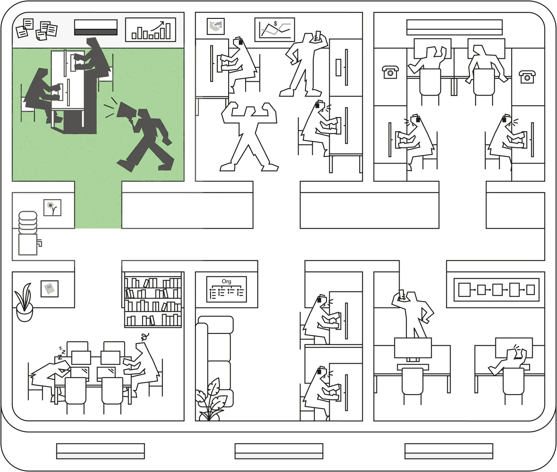 Marketing room highlighted on the floor plan