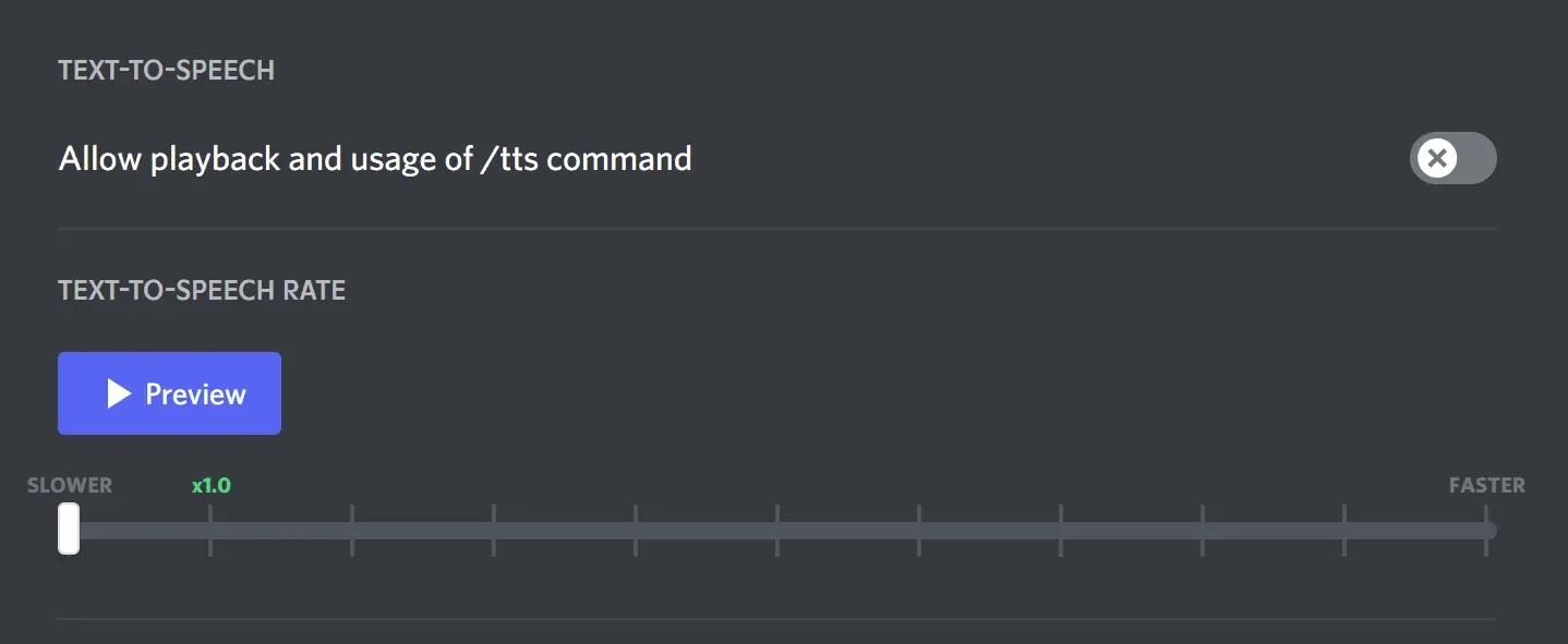 Enabling TTS on a User Level: