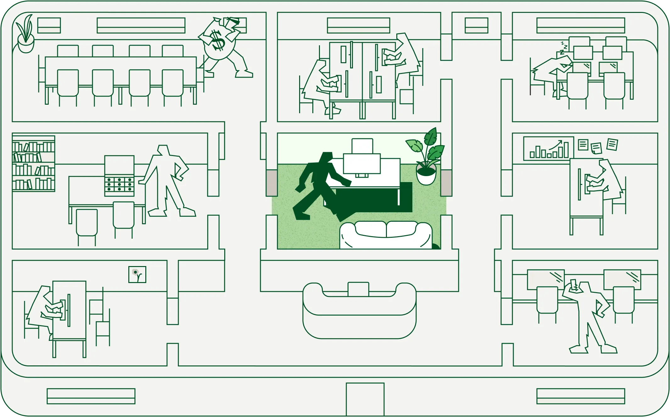 Wealth management room highlighted on the floor plan