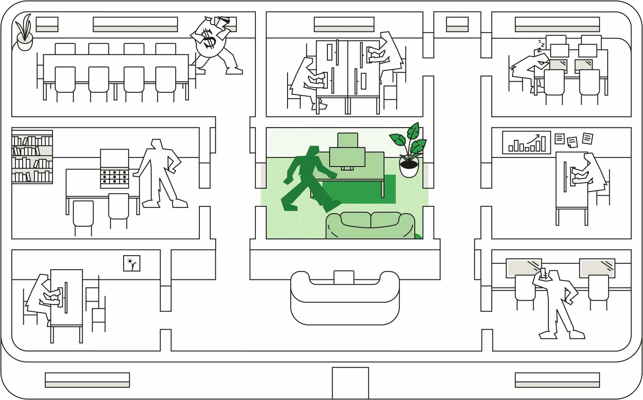 Wealth management room highlighted on the floor plan